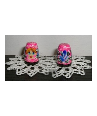 Squared dark-pink doll