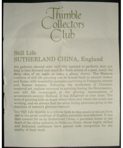 Still life - certificate (TCC)