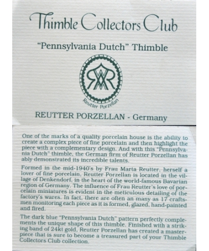 Pennsylvania Dutch - certificate (TCC)