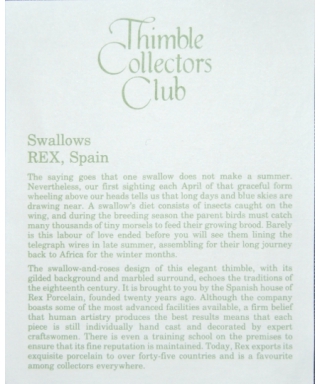 Swallows - certificate (TCC)