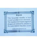 Crystal with a pigeon - certificate
