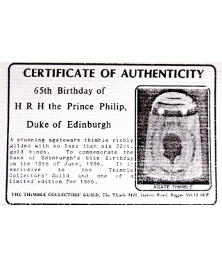 65th Birthday of Prince Philip - certificate