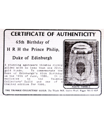 65th Birthday of Prince Philip - certificate