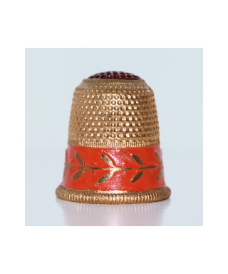 Metal with orange decoration
