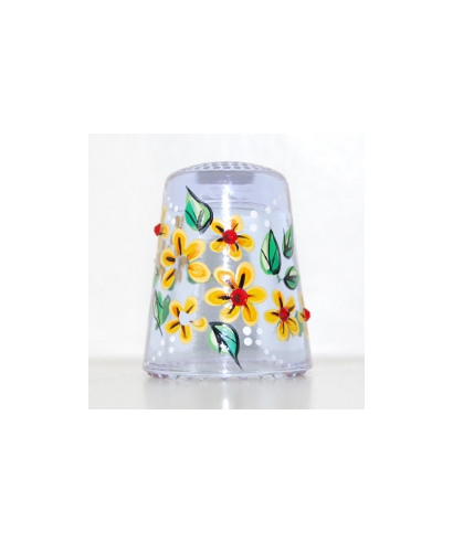 Czech glass with flowers
