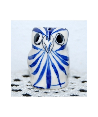 Niebieska ceramiczna sowa