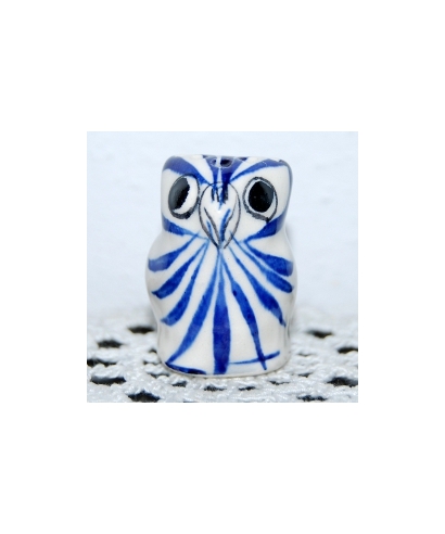 Niebieska ceramiczna sowa
