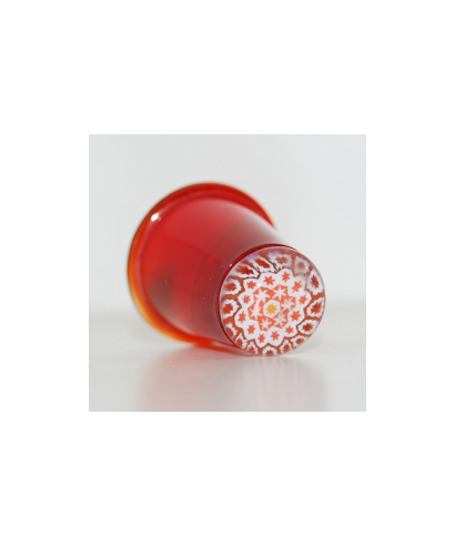Red glass millefiori thimble