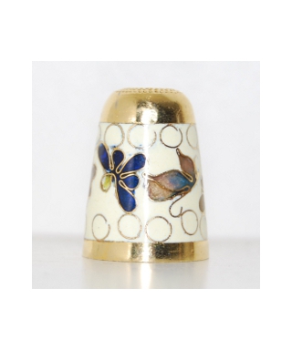 Białe kwiaty cloisonne