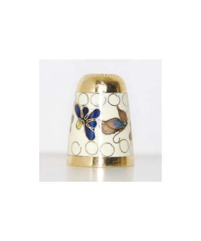 Białe kwiaty cloisonne