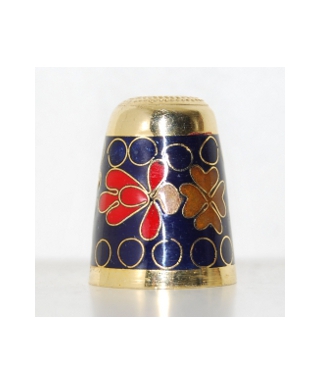 Granatowe kwiaty cloisonne