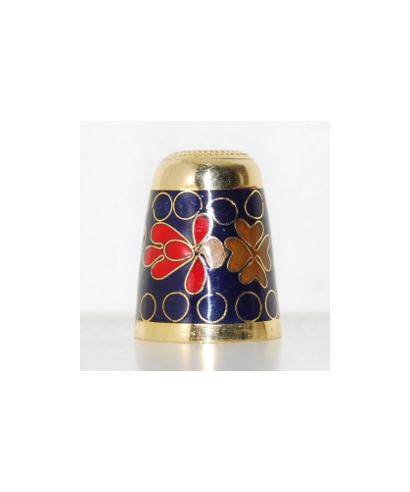 Granatowe kwiaty cloisonne