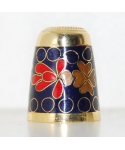 Granatowe kwiaty cloisonne