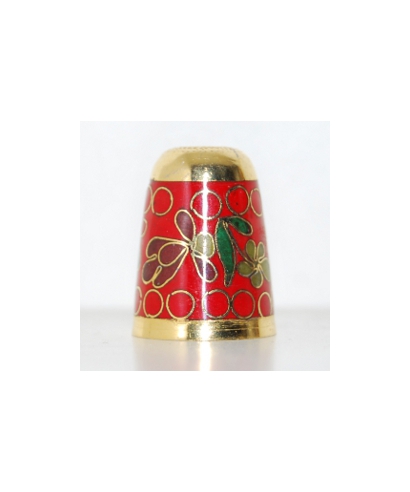 Cloisonne red flowers