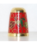 Cloisonne red flowers