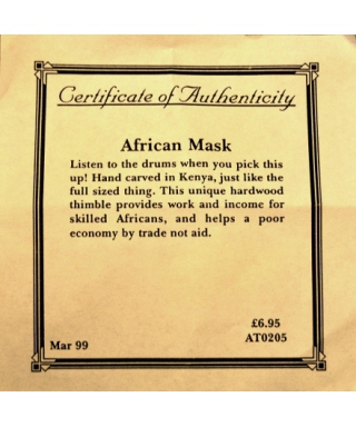 African mask - certificate