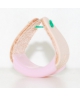 Leather thimble with pink cup