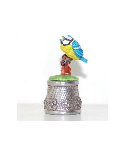 Pewter with blue tit