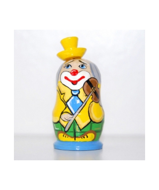 Clown in hat with violin