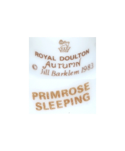 Royal Doulton Autumn 1983 PRIMROSE SLEEPING