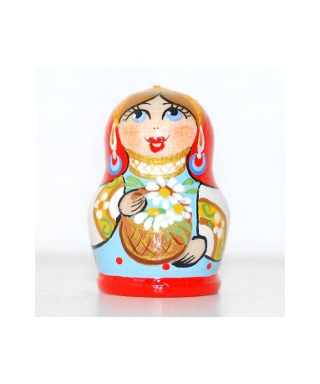 Matryoshka doll with basket of flowers