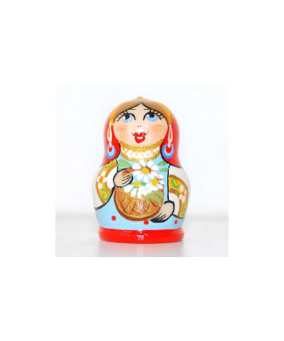 Matryoshka doll with basket of flowers