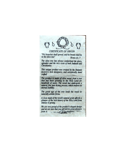 Olive thimbles - certificate
