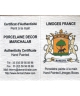 Thimbles of Limoges Marichalar - certificate