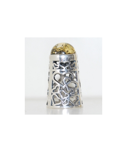 Silver open-work with heart