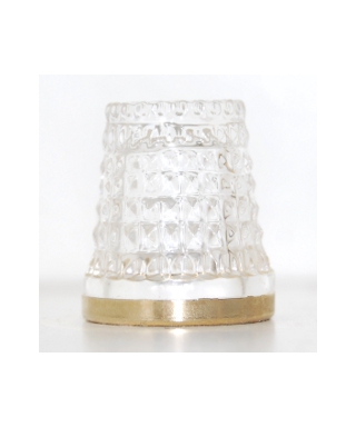 Crystal with metal band