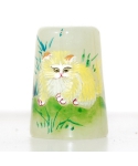 Green jade with cat