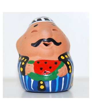 Muhammadjon in navy-blue with watermelon