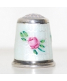 Silver enameled gilloched with opal