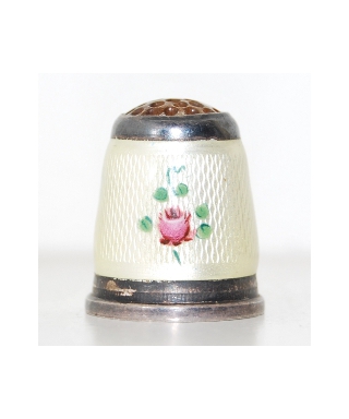Silver enameled gilloched with honey-colored stone