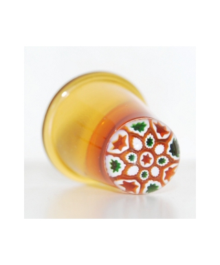 Amber glass millefiori thimble