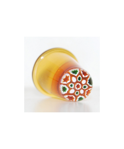 Amber glass millefiori thimble