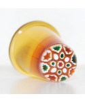 Amber glass millefiori thimble