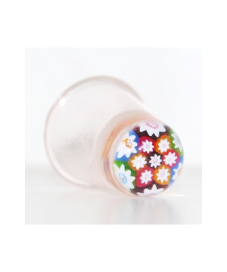 Pink glass millefiori thimble