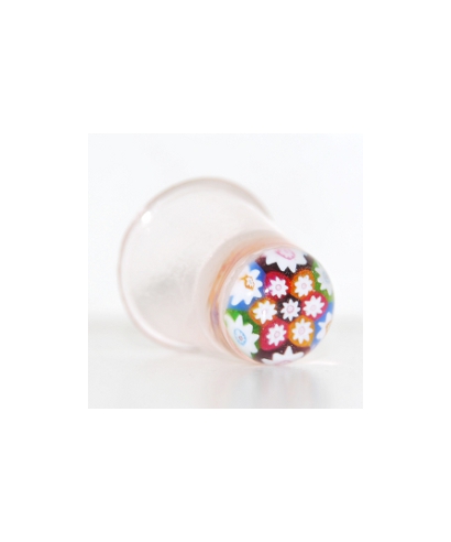 Pink glass millefiori thimble