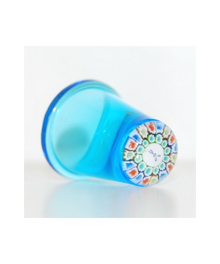 Turquoise glass millefiori thimble