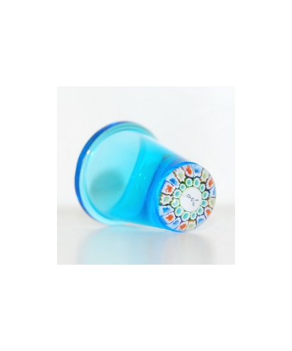 Turquoise glass millefiori thimble