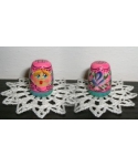 Black squared pink doll