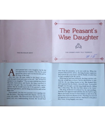 The Peasant's Wise Daughter - certificate