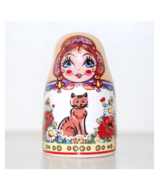 Ceramiczna matrioszka z kotami