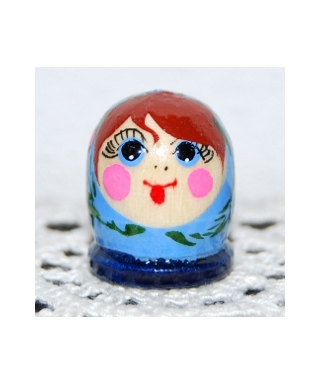 Round pale blue doll