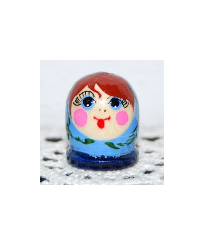 Round pale blue doll