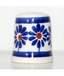 Big Bolesławiec blue flowers with hole