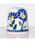Big Bolesławiec blue flowers with hole II