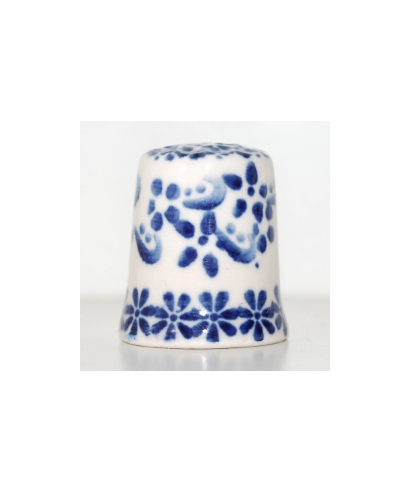 Big Bolesławiec blue pattern with hole