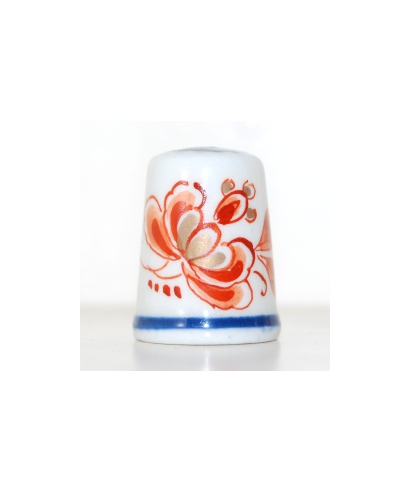 Red floral Delft
